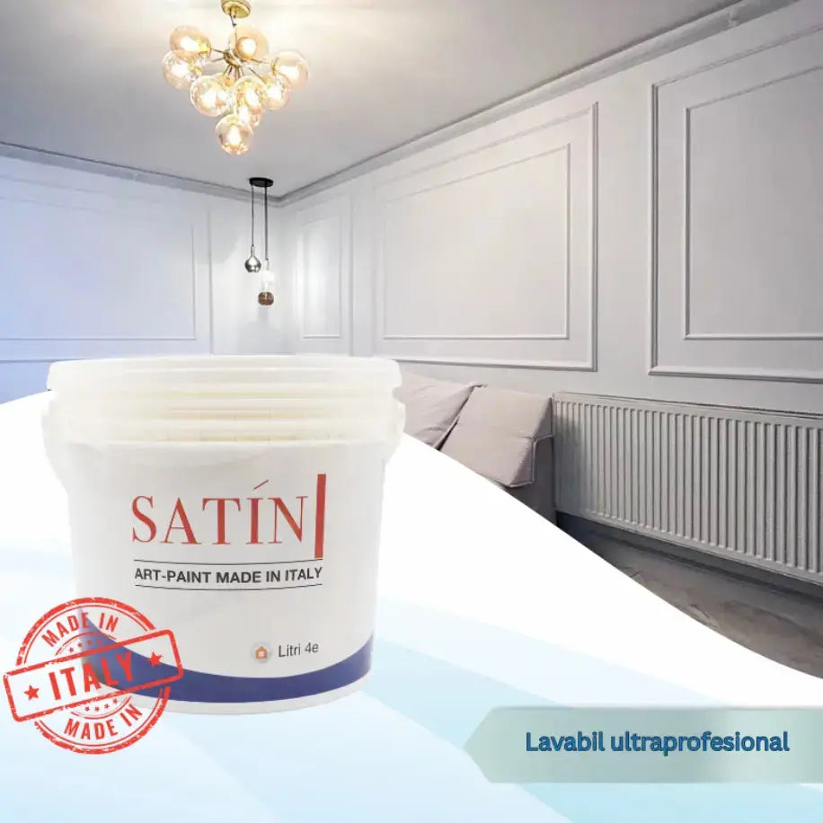 a bucket with paint from Satin 