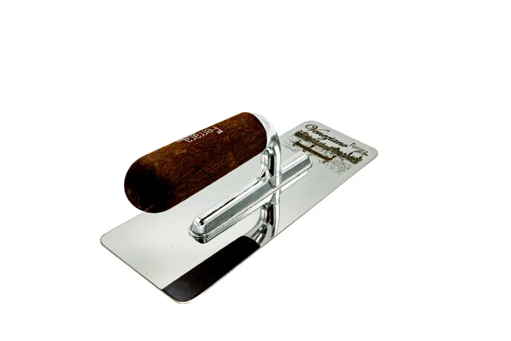 Stainless Steel Venetian Stucco Trowel 240×100×0.6 mm Ferrara Design North UK