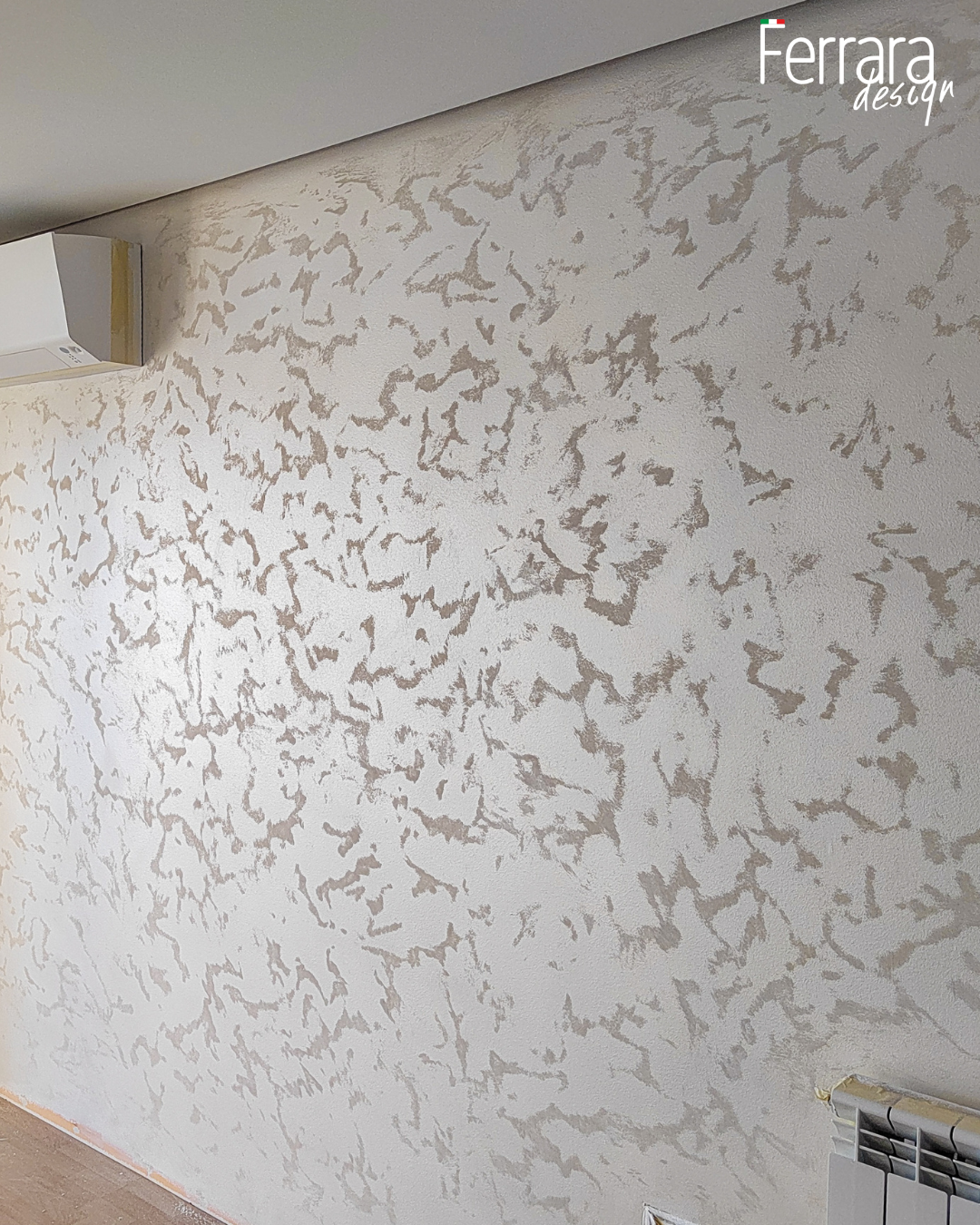 Textured wall with a pattern, featuring the brand 'Ferrara design' in the corner.