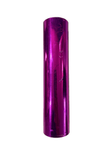 Purple reflective material roll on a white background