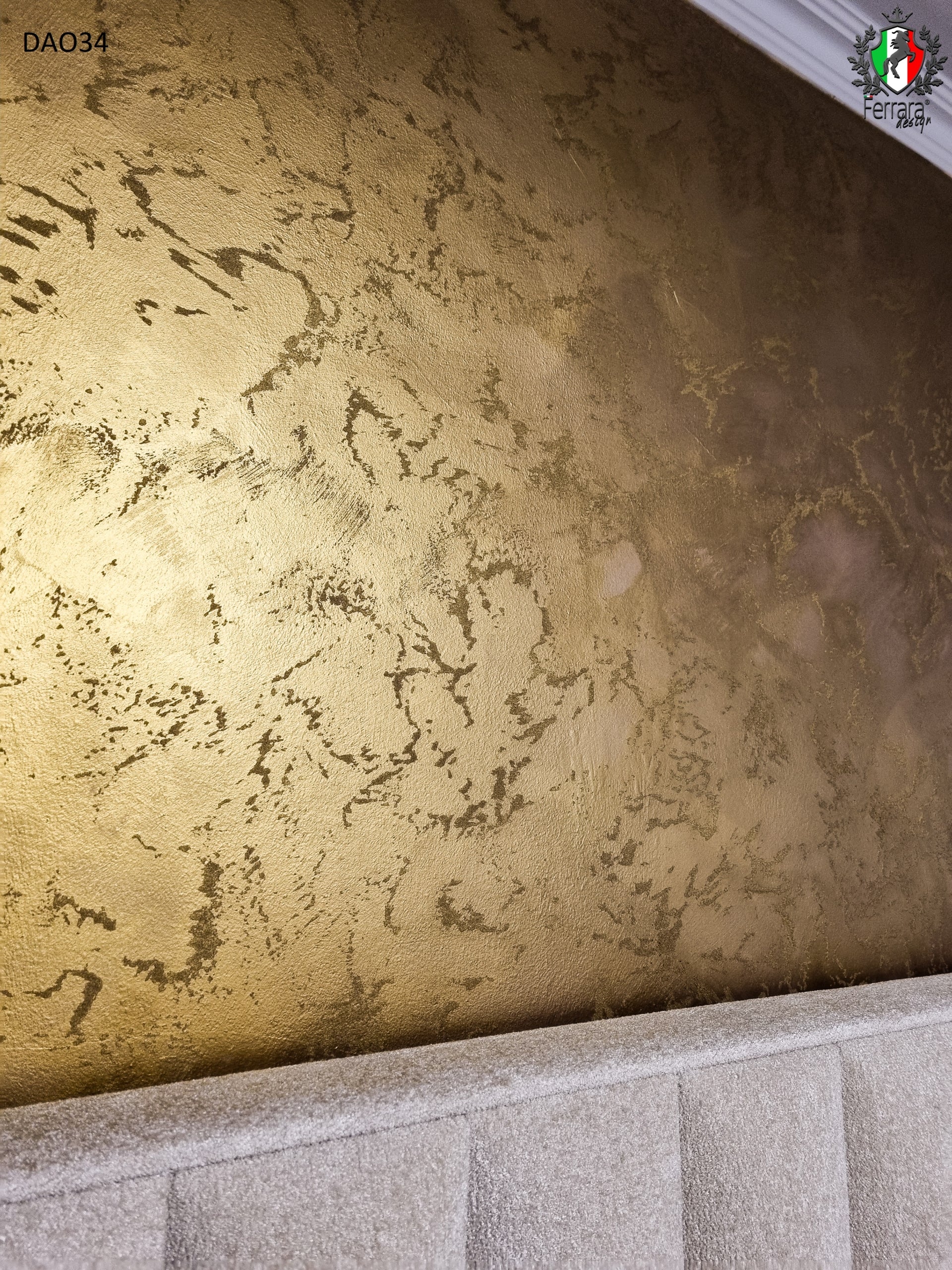 Textured gold wall with a white border