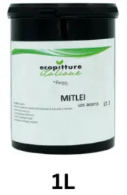 Container labeled 'ecopiture' with a white label and black lid, containing 1 liter.