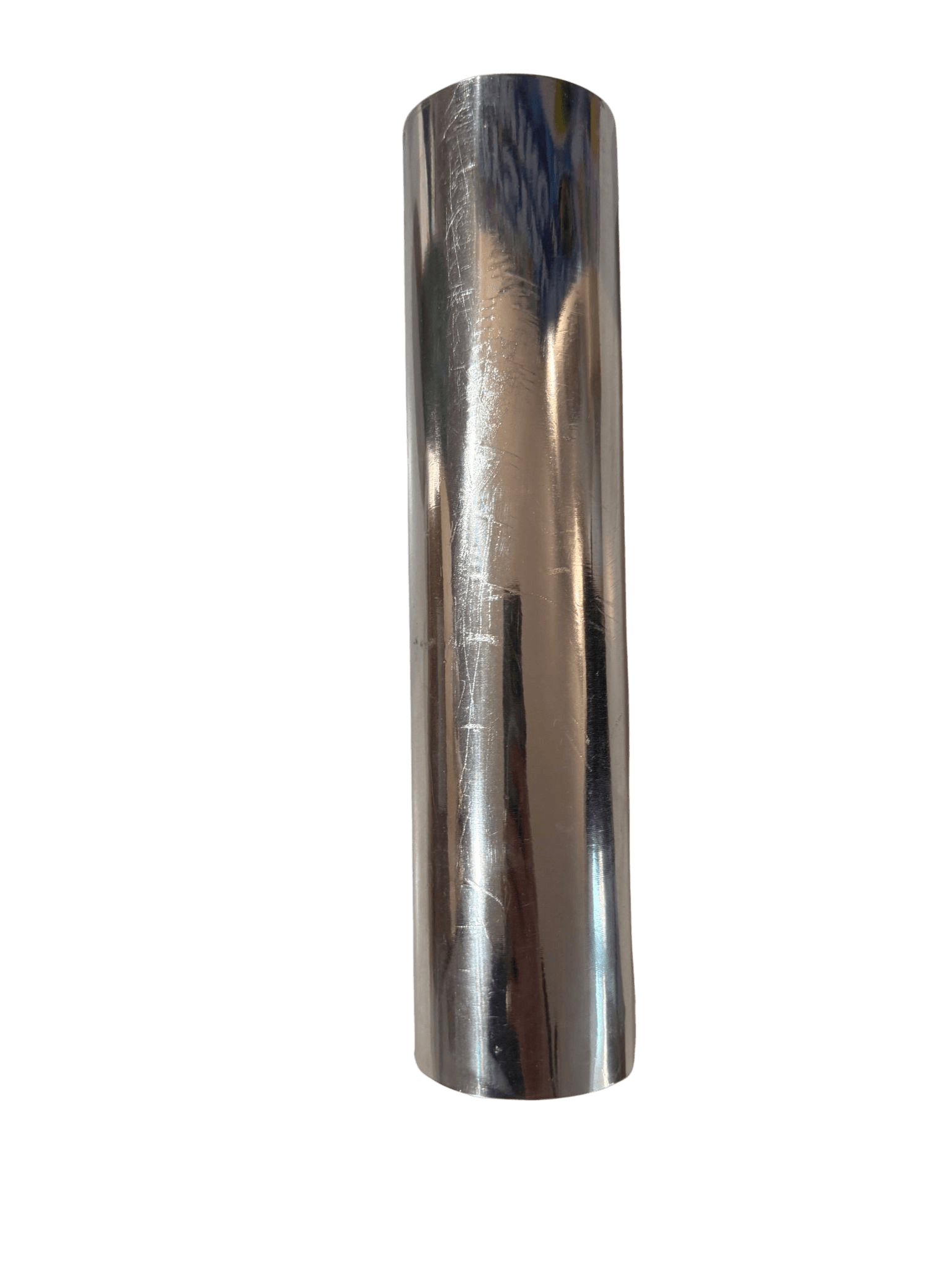 Metallic duct tape roll on a white background
