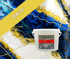 Rialto Specchio decorative mirror-effect finish in 4kg bucket by Ferrara Design UK for luxury interior walls with a high-gloss reflective effect.
