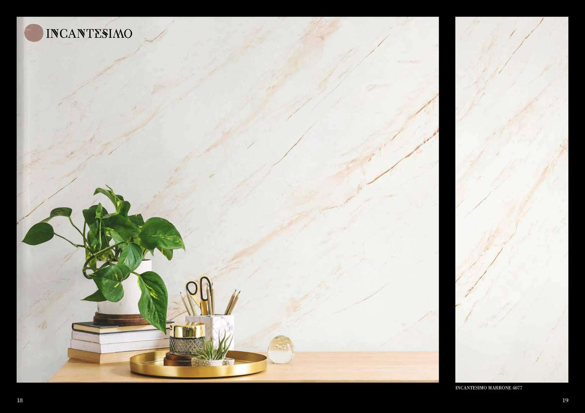 Venetian marble effect plaster wall with subtle veining