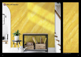 Yellow Venetian marble effect plaster wall in a modern interior