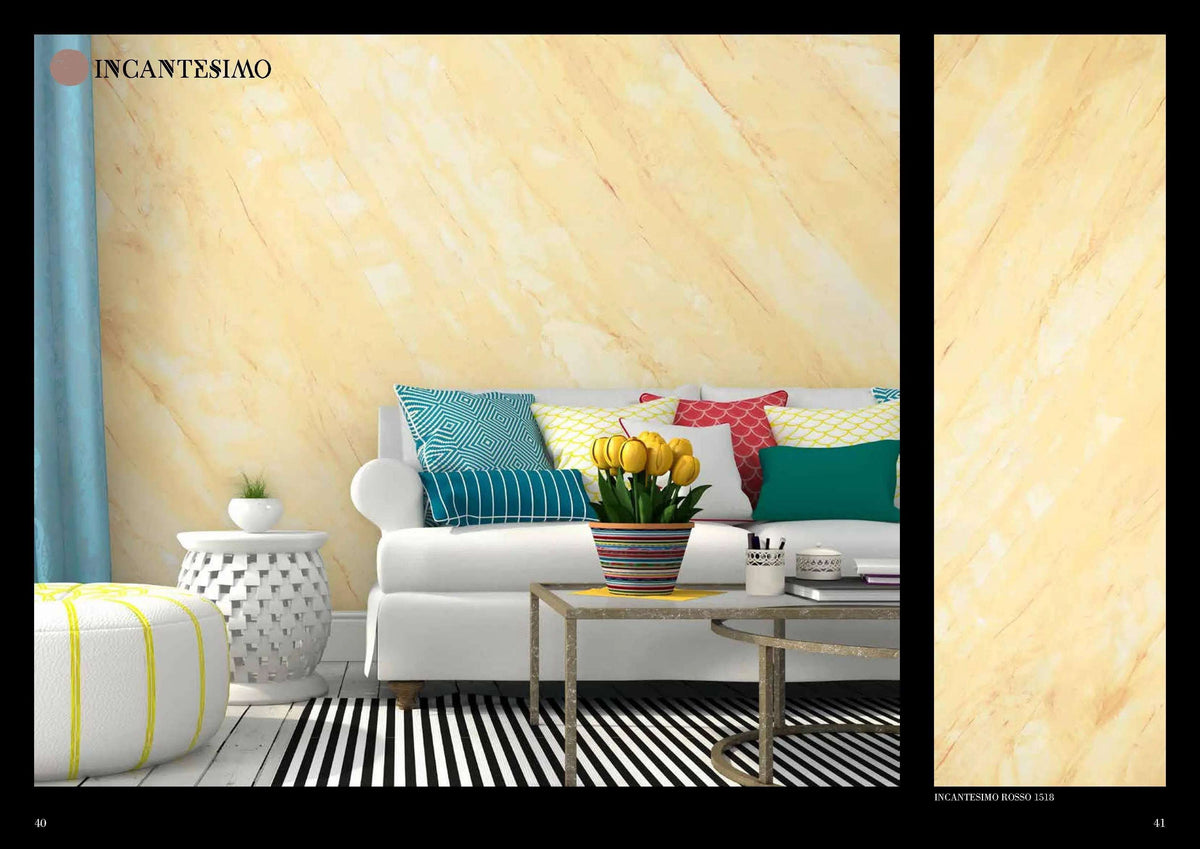 Venetian marble effect plaster wall in high-end interior