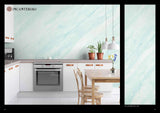 Venetian marble effect plaster wall in modern kitchen